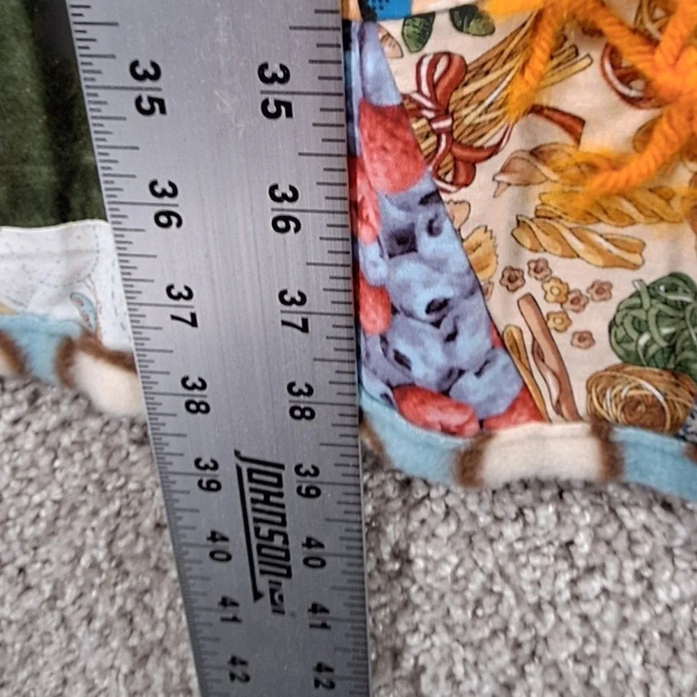 Handmade Quilt 38.5x38.5 Throw Multicolor Patchwork Crazy Quilt Fleece Backing